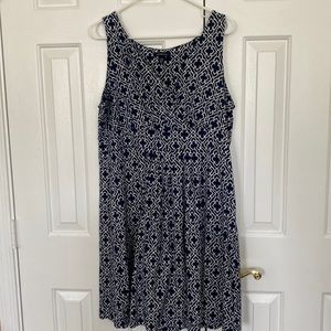 Blue with white flower dress.